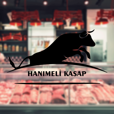Kasap Ve Steak Houselara Özel Firma Hanımeli Sticker Yapıştırma