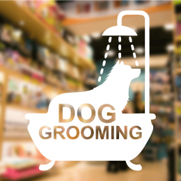 Petshop Ve Veterinerlere Özel Duş Alan Köpek Sticker Yapıştırma