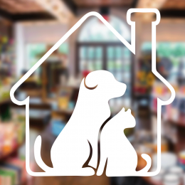 Petshop Ve Veterinerlere Özel Evin İçindeki Hayvanlar Sticker Yapıştırma