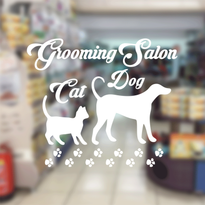 Petshop Ve Veterinerlere Özel Grooming salon Cat And Dog Sticker Yapıştırma