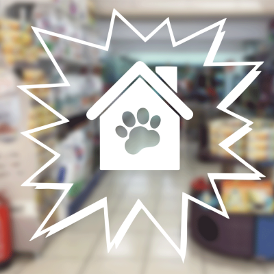 Petshop Ve Veterinerlere Özel kulübe Ve Pati Sticker Yapıştırma