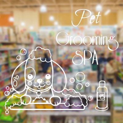  Petshop Ve Veterinerlere Özel Pet Grooming Spa Sticker Yapıştırma