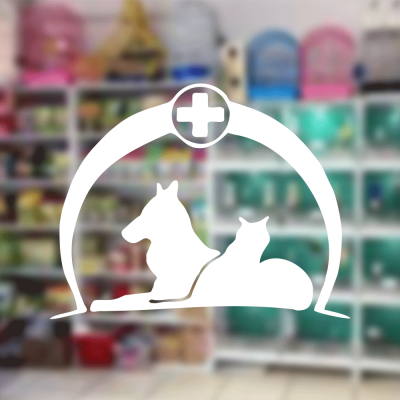 Petshop Ve Veterinerlere Özel Sağlık İşareti Kedi Ve Köpek Sticker Yapıştırma