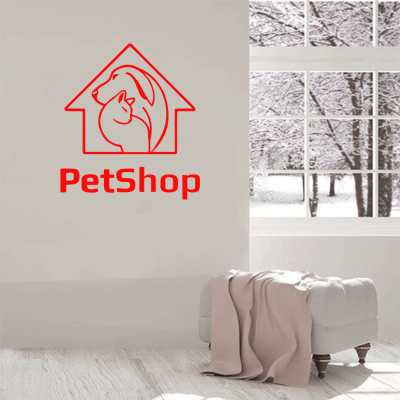Petshop Ve Veterinerlere Özel Sarılan Kedi Ve Köpek Sticker Yapıştırma
