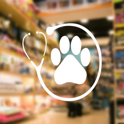 Petshop Ve Veterinerlere Özel Stetoskop İçinde Pati İzİ Silüeti Sticker Yapıştırma Petshop Ve Veterinerlere Özel Stetoskop İçinde Pati İzİ Silüeti Sticker Yapıştırma