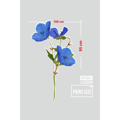 Bohem Mavi Renk Vitrin Tacı ve Mağaza Vitrin Cam Stickerı