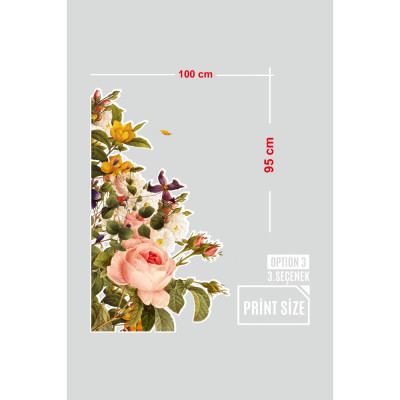 Fransız Bohem Roses Güller Vitrin Tacı ve Mağaza Vitrin Cam Stickerı