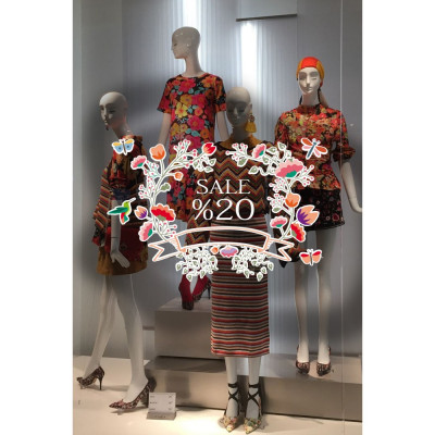 İlkbahar Yaz Koleksiyonu Kelebekler ve Kuş MağazAa Vitrin Cam Stickerı