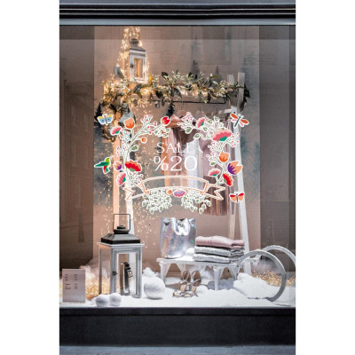 İlkbahar Yaz Koleksiyonu Kelebekler ve Kuş MağazAa Vitrin Cam Stickerı