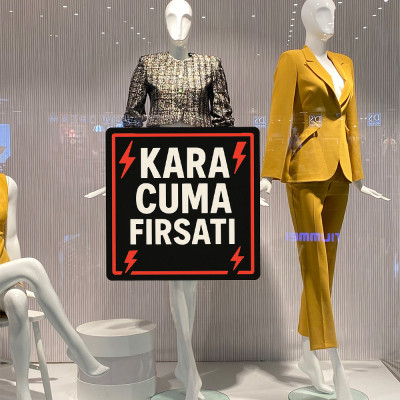 Kara Cuma Fırsatı Vitrin Stickerı – Black Friday Kampanya Cam Etiketi