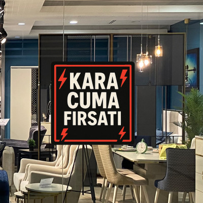 Kara Cuma Fırsatı Vitrin Stickerı – Black Friday Kampanya Cam Etiketi