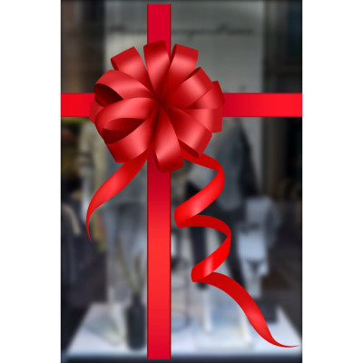 Mağaza Butik Dükkan Açılış İçin Büyük Sarkıt Kurdela Vitrin Cam Stickerı