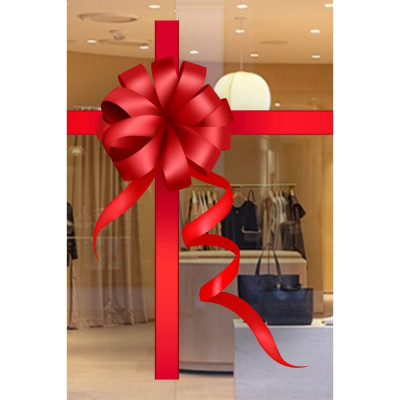 Mağaza Butik Dükkan Açılış İçin Büyük Sarkıt Kurdela Vitrin Cam Stickerı