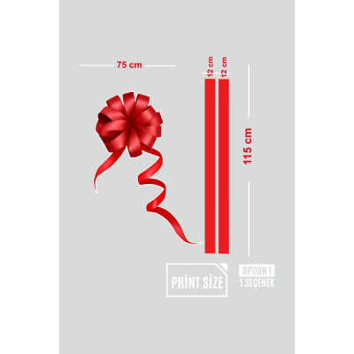 Mağaza Butik Dükkan Açılış İçin Büyük Sarkıt Kurdela Vitrin Cam Stickerı