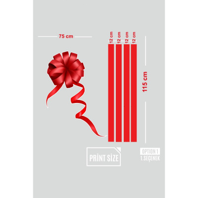 Mağaza Butik Dükkan Açılış İçin Büyük Sarkıt Kurdela Vitrin Cam Stickerı