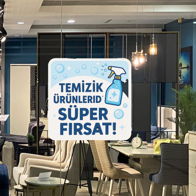 Temizlik Ürünlerinde Süper Fırsat Vitrin Stickerı – Hijyen ve Ev Ürünleri İçin Cam Etiketi