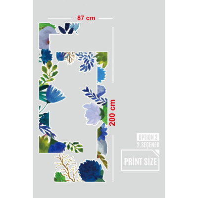 Tropikal  Yaprak Ve Çiçekler Mağaza Vitrin Cam Stickerı