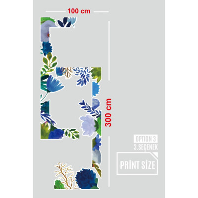 Tropikal  Yaprak Ve Çiçekler Mağaza Vitrin Cam Stickerı