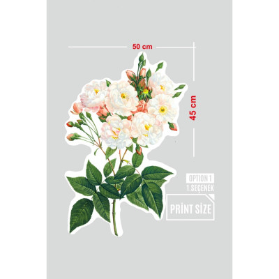 Zarif Gül Demeti ve Vitrin Tacı Mağaza Vitrin Cam Stickerı