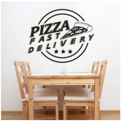 Pizza Fast Delivery Duvar Stickerı