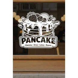 Pancake Kafe Vinil Sticker – Çikolata Oreo Lotus Bueno – Cam Vitrin Çıkartması – Pastane Sticker