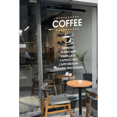 Kafe ve Restoranlara Özel Coffee Yazısı Cam Vitrin Sticker – Modern Kahve Menü Cam Yazısı – Take Away Vinil Dekor Kafe ve Restoranlara Özel Coffee Yazısı Cam Vitrin Sticker – Modern Kahve Menü Cam Yazısı – Take Away Vinil Dekor