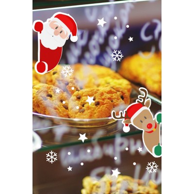 Yılbaşına Özel Sevimli Geyik Noel Baba Süslemesi ve Kar Tanesi Stickerları Ev Vitrin Yılbaşı Stickerı Yılbaşına Özel Sevimli Geyik Noel Baba Süslemesi ve Kar Tanesi Stickerları Ev Vitrin Yılbaşı Stickerı