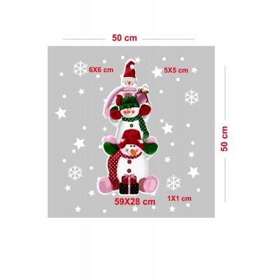 Hediye Paketli Sevimli Kardan Adamlar Yılbaşı Süslemeleri ve Kar Tanesi Stickerları Ev Vitrin Yılbaşı Stickerı Hediye Paketli Sevimli Kardan Adamlar Yılbaşı Süslemeleri ve Kar Tanesi Stickerları Ev Vitrin Yılbaşı Stickerı
