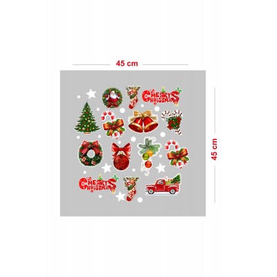 Yeni Yıla Özel Küçük Noktalı ve Yıldızlı Yılbaşı Süslemeleri Kar Tanesi Stickerları Ev Vitrin Yılbaşı Stickerı