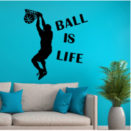 Basketball Is Life Yazısı Spor Salonu Duvar Stickerı