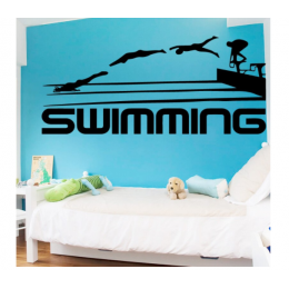 Swimming Yazısı Spor Salonu Duvar Stickerı