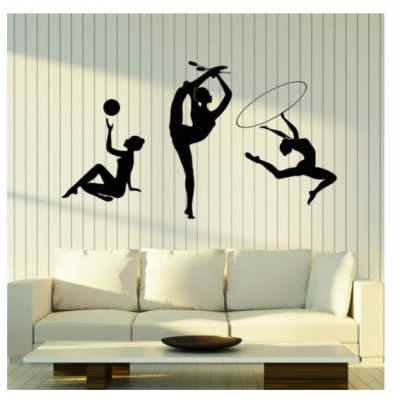 Jimnastikçi Kızlar Spor Salonu Duvar Stickerı