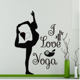 I Love Yoga  Yazısı Spor Salonu Duvar Stickerı
