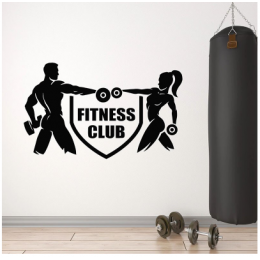 Spor Salonlarına Özel Fitness Kulübü Duvar Yazısı Cam Vitrin Sticker Yapıştırma