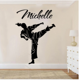 Spor Salonlarına Özel Karate Dövüş Sanatı Özel Ad Duvar Yazısı Cam Vitrin Sticker Yapıştırma