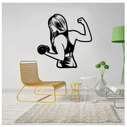 Spor Salonlarına Özel Kadın Antrenman Duvar Yazısı Cam Vitrin Sticker Yapıştırma