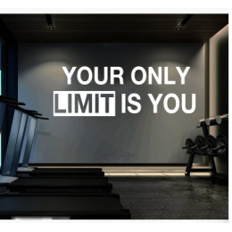 Spor Salonlarına Özel Your Only Limit Is You Duvar Yazısı Cam Vitrin Sticker Yapıştırma