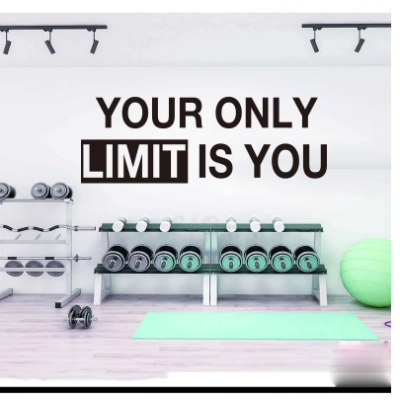 Spor Salonlarına Özel Your Only Limit Is You Duvar Yazısı Cam Vitrin Sticker Yapıştırma