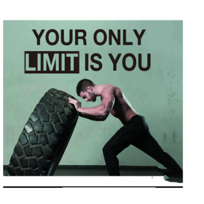 Spor Salonlarına Özel Your Only Limit Is You Duvar Yazısı Cam Vitrin Sticker Yapıştırma