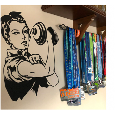 Spor Salonlarına Özel Retro Kadın Duvar Yazısı Cam Vitrin Sticker Yapıştırma