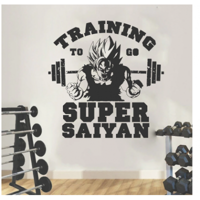 Spor Salonlarına Özel Super Saiyan Duvar Yazısı Cam Vitrin Sticker Yapıştırma