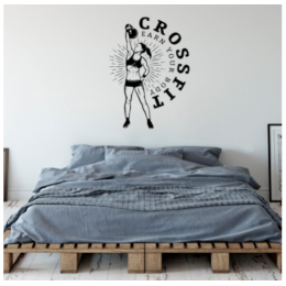 Spor Salonlarına Özel Crossfit Kadın  Duvar Yazısı Cam Vitrin Sticker Yapıştırma