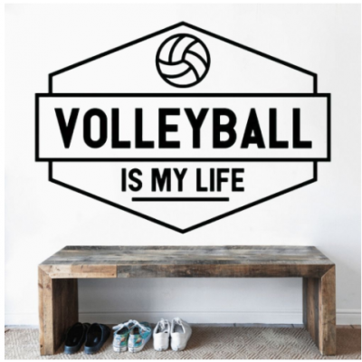 Spor Salonlarına Özel Volleyball  İs My Life Duvar Yazısı Cam Vitrin Sticker Yapıştırma