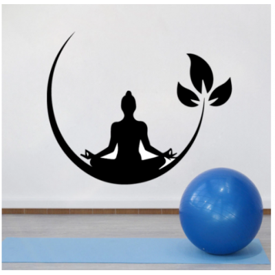 Spor Salonlarına Özel Yoga Meditasyon Yazısı Cam Vitrin Sticker Yapıştırma