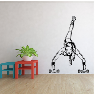  Kadın Antrenman Yazısı Spor Salonu Duvar Stickerı