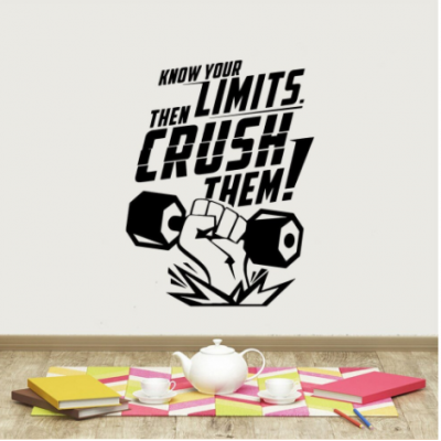 Know Your Limits. Then Crush Them Yazısı Spor Salonu Duvar Stickerı