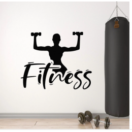 Kadın Dambıl  Fitness Yazısı Spor Salonu Duvar Stickerı