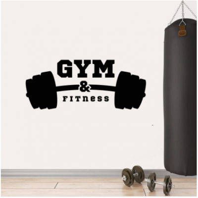 Gym Fitness Halter Yazısı Spor Salonu Duvar Stickerı