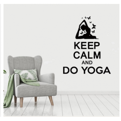 Keep Calm  and Do Yoga Yazısı Spor Salonu Duvar Stickerı