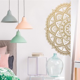 Yarım Mandala Tasarımı Cam Vitrin Duvar Sticker Modeli Yapıştırma